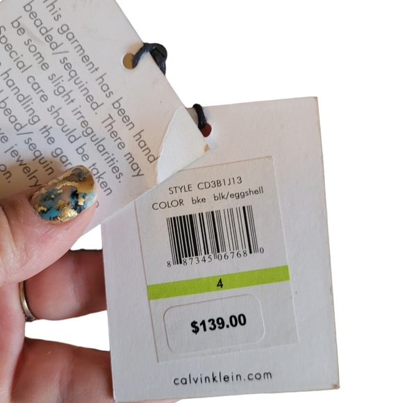 NWT Calvin Klein Black Sequin Cowl Neck Evening Dress - Picture 5 of 7